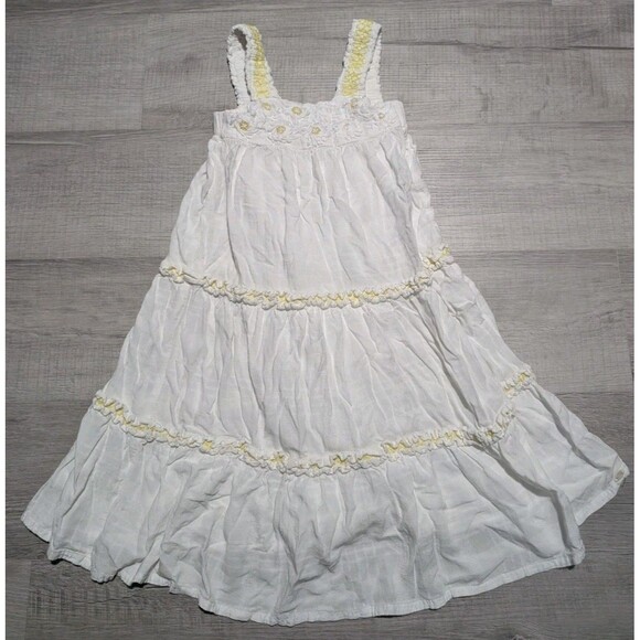 Tartine et Chocolat Paris Sleeveless Dress Girls Size 6 A White Sundress Floral - Picture 1 of 9